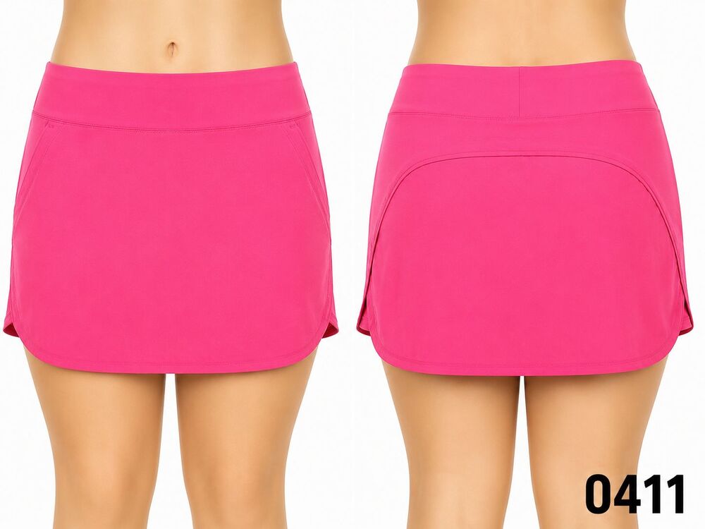 Lands' End Women's Active Performance Pull-On Skort Hot Pink – Sz 14P- 0411nv